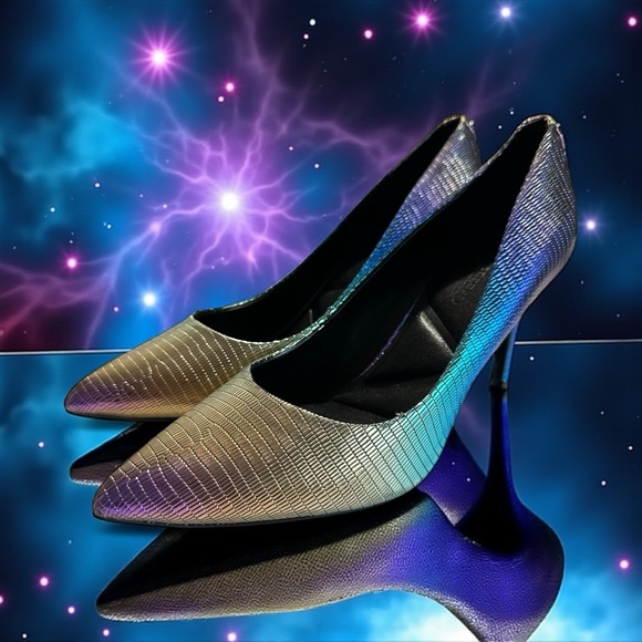 Karl Lagerfeld Royale Multi-Color Animal Print Pointed Toe Pumps Heels 7.5M - Picture 1 of 10